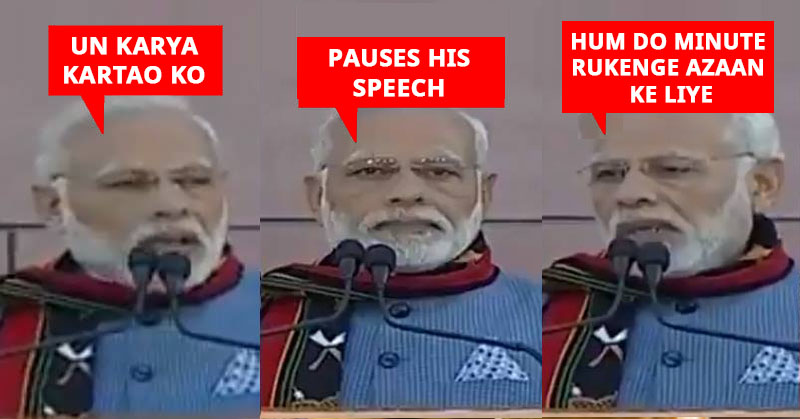 PM Modi pauses while speech
